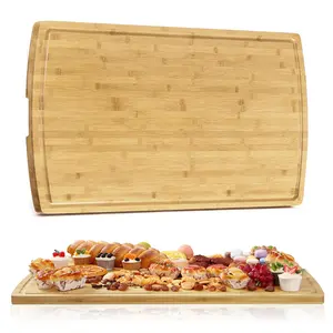 36 x 24 Extra Large Bamboo Cutting Board for Kitchen with Juice Groove and Handles,Kitchen Heavy Duty Chopping Board for Meat, Bamboo Stove Top Cover