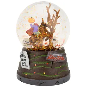 Tree Buddees Sleepy Hollow Fall Themed Headless Horseman Halloween Snow Globe Large 6.5 Inches Float Spooky Decor Ideal for Spooky Home Decor Holiday Ghost Seasonal
