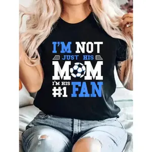 Cotton Soccer Mother Number 1 Fan - Soccer Mom T-Shirt graphic shirt women  Unisex