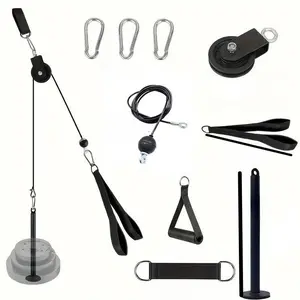 household multifunctional body-building pulley system| Triceps curl/forearm/shoulder strength training| Gym grade home exerciser without batteries Home Workout Equipment