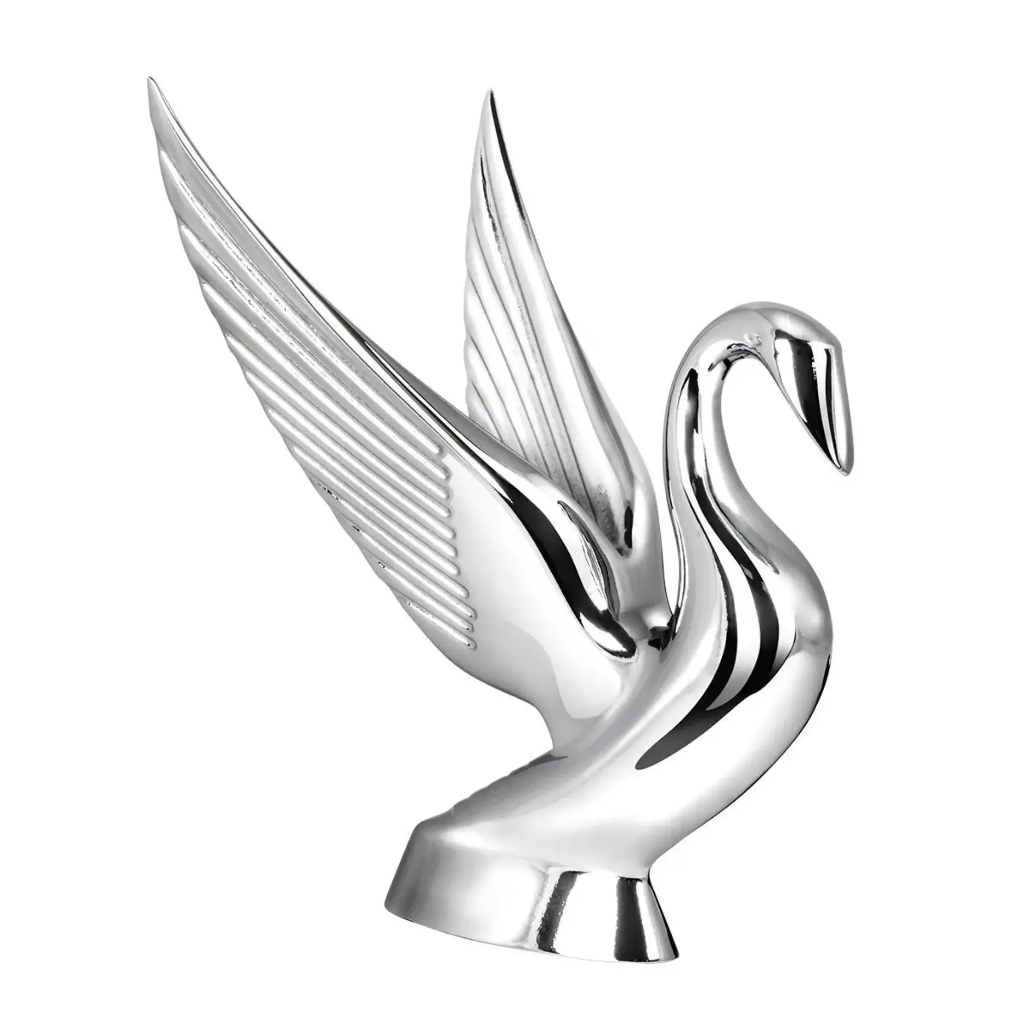 Grand General Classic Chrome Swan Hood Ornament - Exterior Decorative Statue, Solid Metal Decor