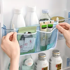 Refrigerator Door Storage Set, Kitchen Refrigerator Hanging Mesh Bag, Home Organizer Pouch, Suitable for Small Items Container