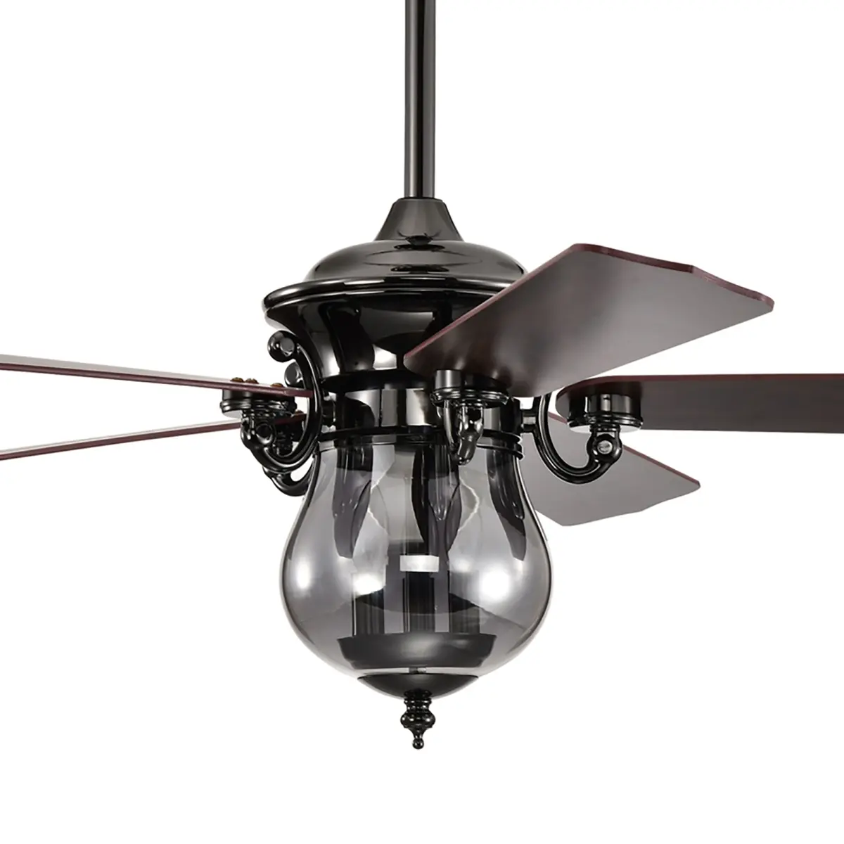 Warehouse of Tiffany AL06P01PB Anja 52 in. 3-Light Indoor Black Chrome Finish Ceiling Fan