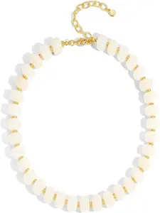 Tropical Vacation Resin Beads Chunky Choker - Boho Acrylic Beaded Necklace Bold Statement Accessory