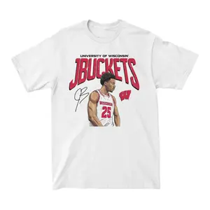 Wisconsin Badgers JBuckets Basketball T-Shirt, Vintage Graphic Tee Unisex Streetwear Style, Gift for Basketball Fans, NCAA Lovers, College Sports Fans