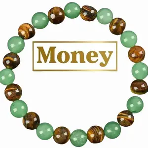 Money Bracelet With Green Aventurine Stone Tiger Eye Stone - Lucky Bracelet - Attracting Wealth, Abundance, And Prosperity Daily Wear Positive Energy