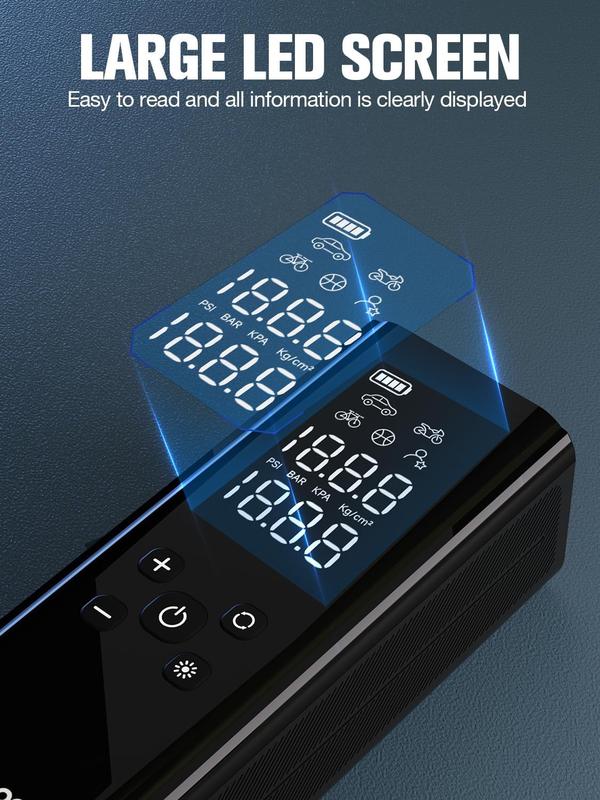 GOOLOO GT150 Portable air compressor-150PSI High-Pressure,Led Screen, Car accessories for Vehicle,Motorcycles,Bicycles,Balls,Tire Inflator, Springtok