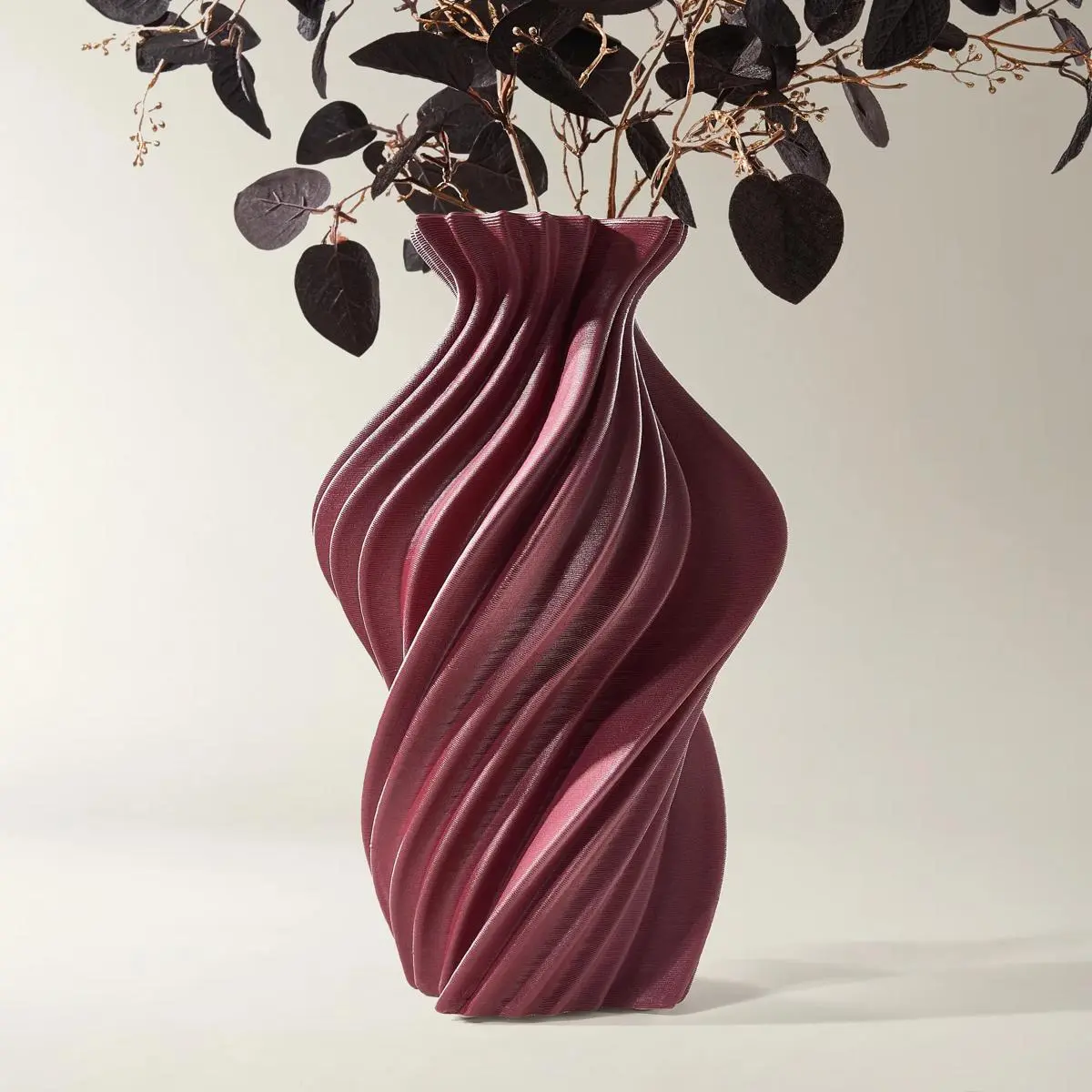 Z Gallerie Flame Red Porcelain Decorative Vase - 6.75"d x 16.25"h Artistic Piece, Dining Table Centerpiece, Home Decor for Living Room