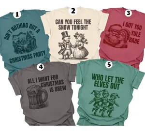 Funny Custom Christmas Matching Comfort Color Shirt Ver 4, Family Holiday Tshirt, Christmas Friend Tee, Matching Christmas Party Tee