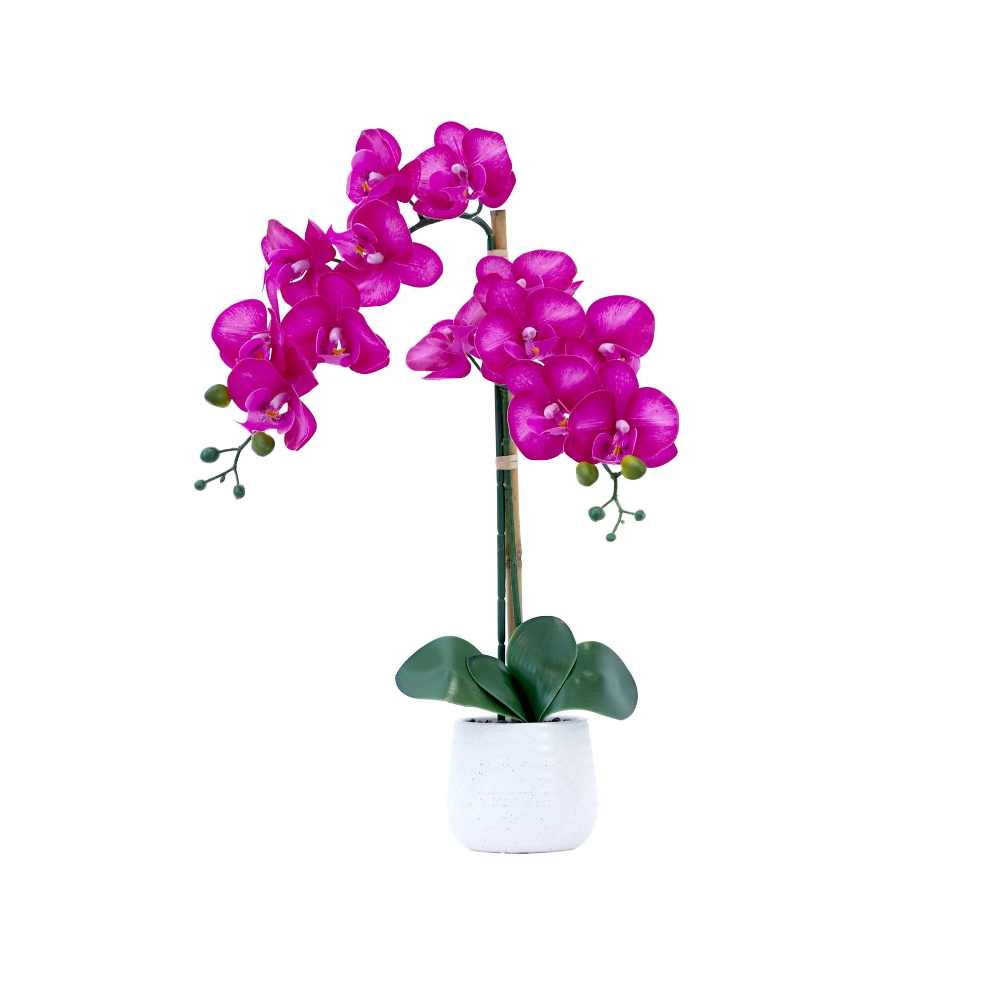 19-in Purple Silk Fake Orchid Flower Arrangement with Decorative Vase, Home Decor Decoration Items for Garden Use