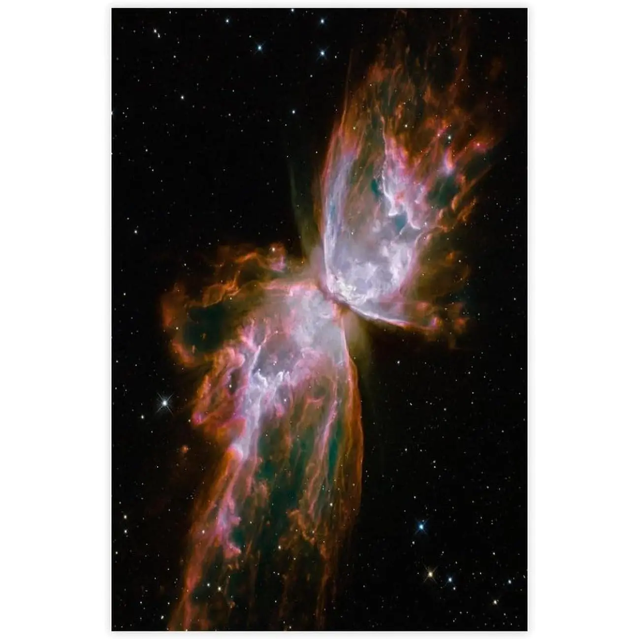 Vintage Handmade Butterfly Planetary Nebula NGC 6302 Canvas Wall Art, High-Quality Printing Hanging Poster, Home Decorative Piece for Living Room, Bedroom