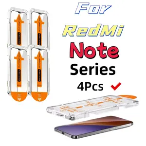 Redmi Note Series HD Screen Protector Film, Tempered Glass, 9h Hardness, No Bubbles, No Dust, 4 Pack, High Clarity Phone Protection