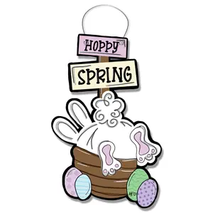 Hoppy Spring Easter Basket Door Hanger, Festive Home Decor Ornaments