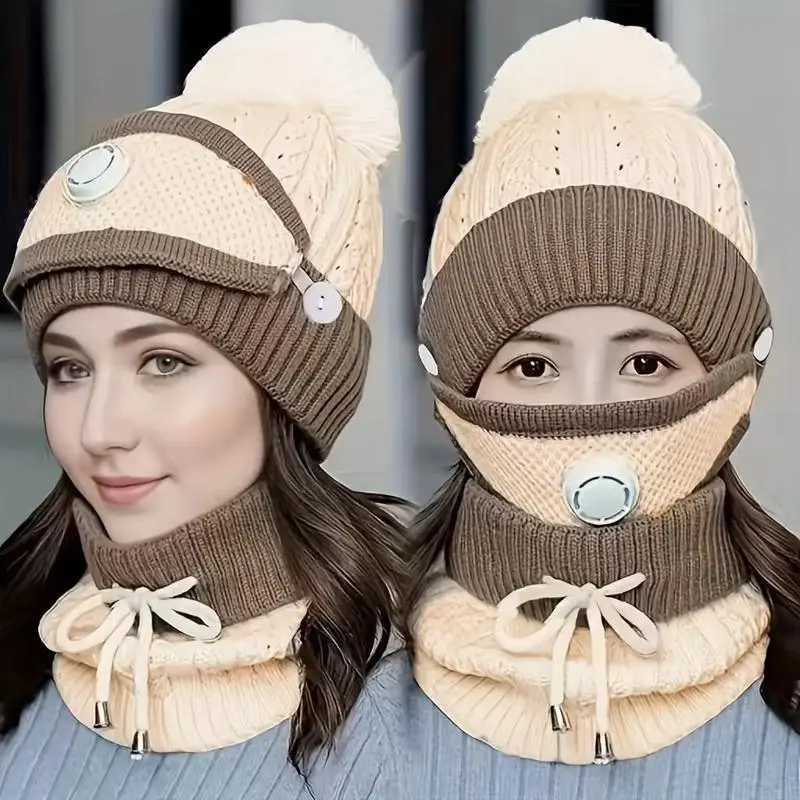 Mask + Hat + Scarf (beige)