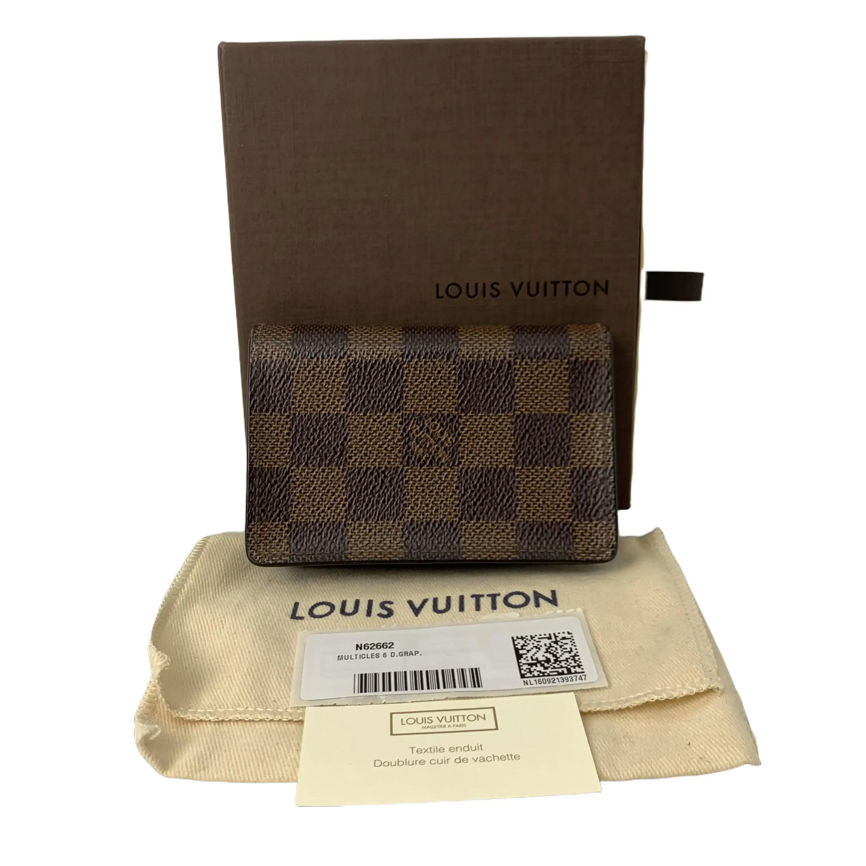 Pre-owned Louis Vuitton LV Men’s Damier Ebene Wallet, Comes with Original Box & Dust Bag TKB00000231