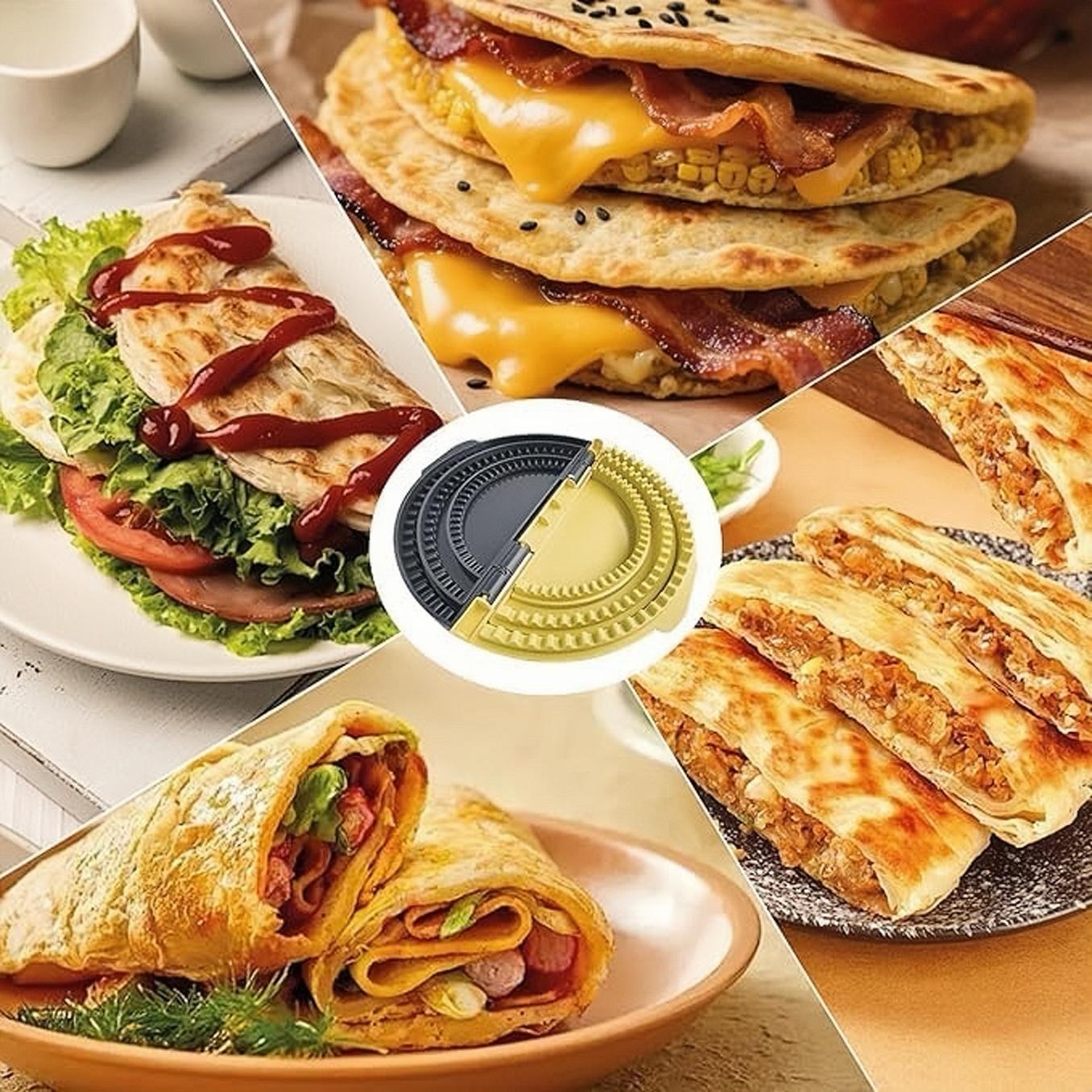 Multifunctional Empanada & Tortilla Press Kit, 6/8/10in Dough Mould, Non-Stick Sealer, Labor-Saving Kitchen Tool for Busy Home Cooks, Meal Prep Pros, Perfect for Mexican Street Food, Asian Dumplings, No Mess, Easy Operation Set Utensils Pastry roti maker