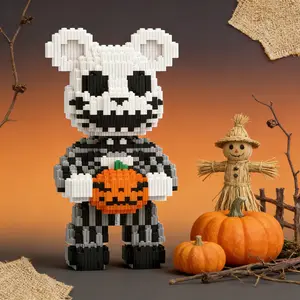 Creative Pumpkin Ghost 3D Puzzle Building Blocks Decoration, Home Office Shelf Decor, Party Decor, Ideal Gift for Thanksgiving Christmas Halloween Easter