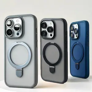 360° Rotating Magnetic Stand Phone Case | MagSafe Compatible, Shockproof TPU+PC, Anti-Slip Edge | For iPhone 11-17 Series