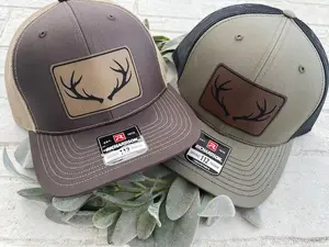 Leather Patch Fishing Flag Hat - Richardson 112 Trucker