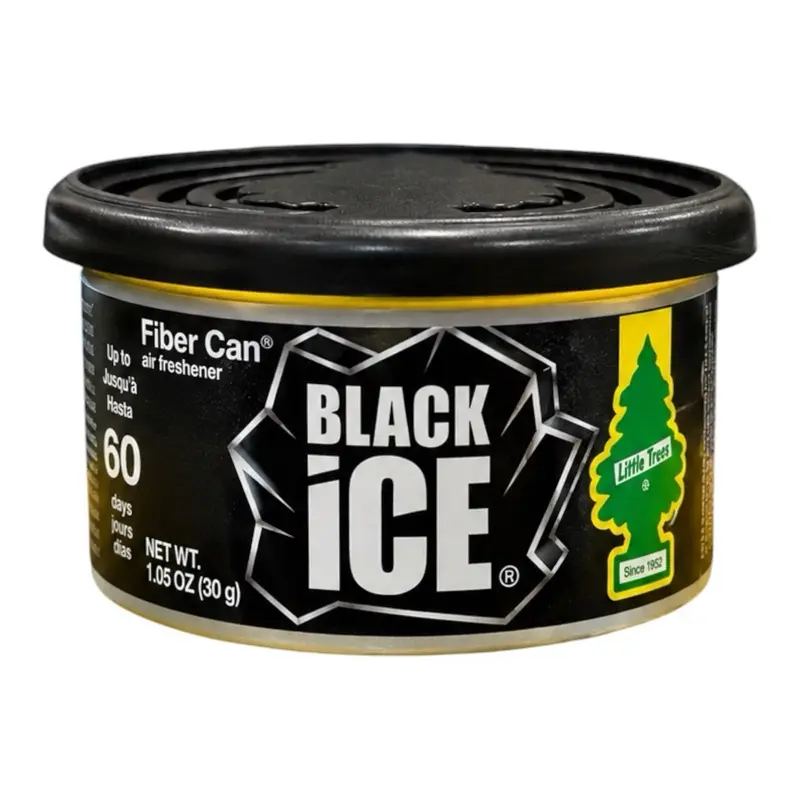 LITTLE TREES Car Air Freshener | Fiber Can Provides Long Lasting Scent for Auto or Home | Recycled Fiber | Black Ice, 1 Air Freshener