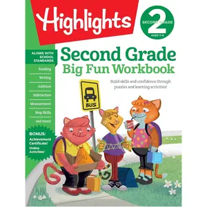 Second Grade Big Fun Workbook: Second Grade Curriculum Workbook for , Practice Math, Reading, Writing, Spelling, Science and  - Paperback