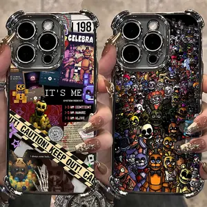 Cartoon Five-Nights-At-Freddys F-Fnaf Plating Phone Case for IPhone 17 15 14 13 12 11 Pro Max Air Plus and Samsung Galaxy S26 S25 S24 S23 S22 Anti-Fall
