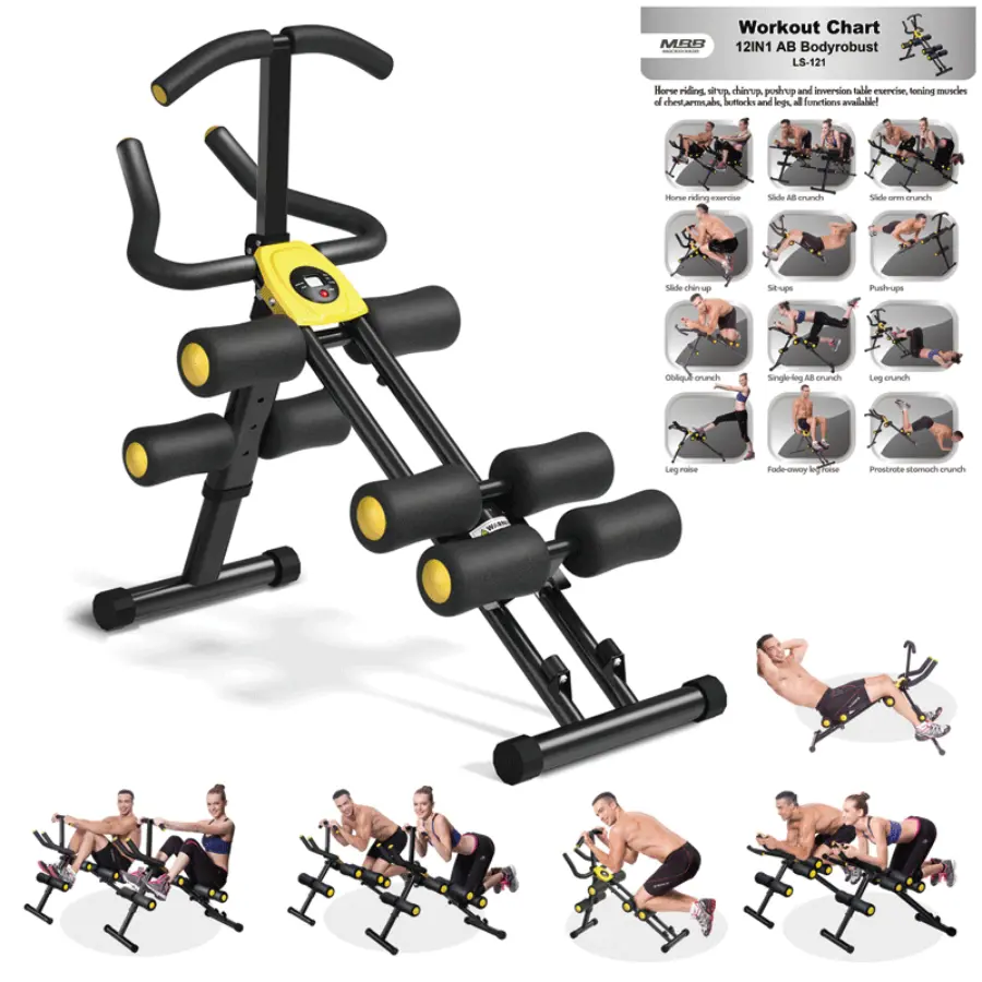 Magic BB Foldable Ab Workout Equipment for Home Gym, Squat machine For Abs, Ride & Rowing Machine for Botty Glutes Butt Thighs,Core Strength Trainer for Full Body Exercise ,High-Intensity Sit Up&Push Up Machine Summervibes summerwins