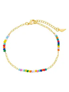Iridiana Rainbow Beaded Anklet