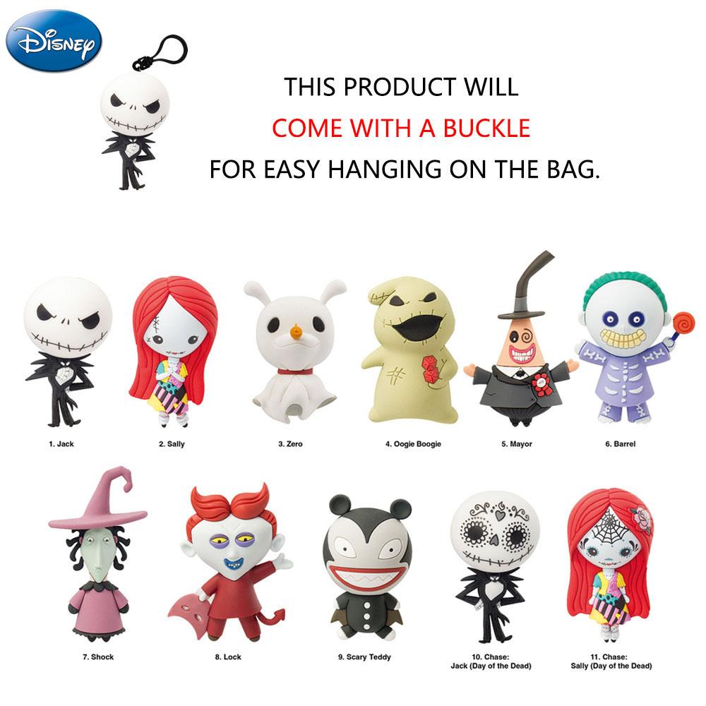 Disney The Nightmare Before Christmas 3D Keychain Blind Bag 1PC Officially Licensed Mystery Anime Figure Keyring PVC Blind Box Backpack Charm Perfect for Collectors