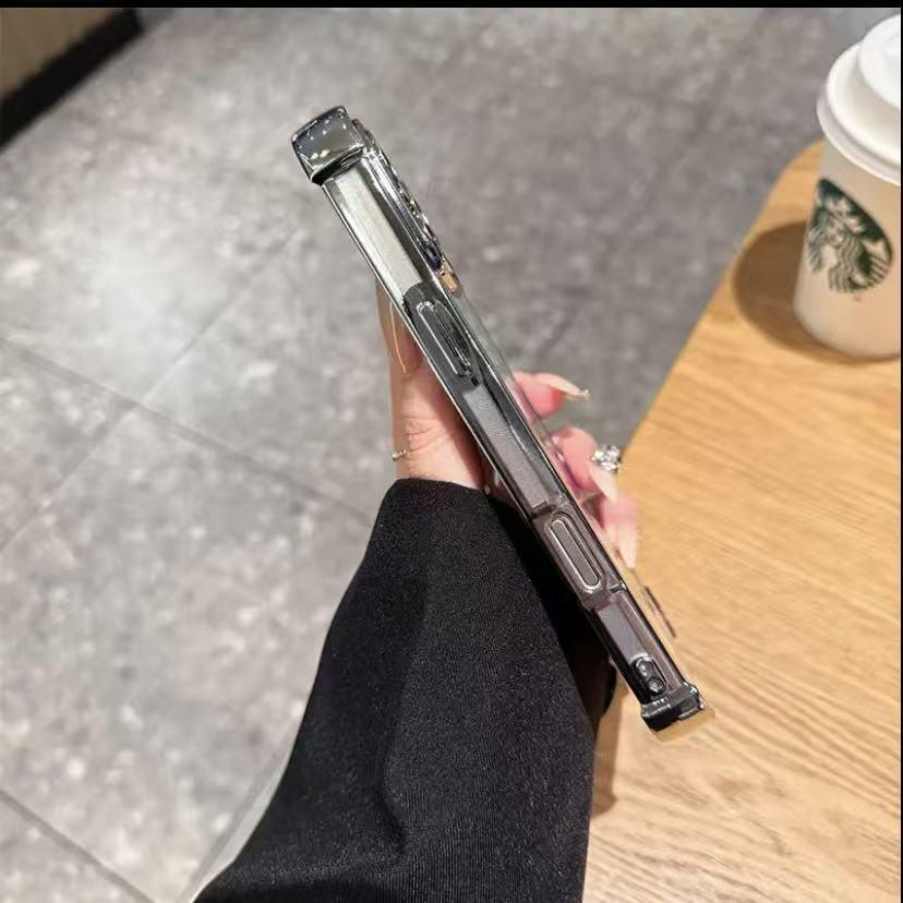 Elegant cherry pattern phone case, four corner airbag anti drop protection, anti yellowing electroplating ultra-thin TPU material, suitable for iPhone 17Pro Max Air 16 15 Plus 14 13 12 11 XR XS and Samsung Galaxy S25 S24 S23 S22 phone cases. A17