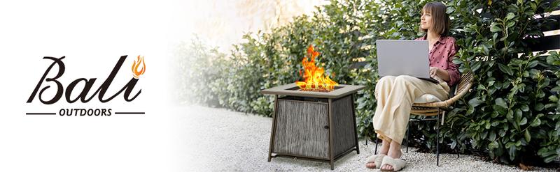 BALI OUTDOORS 28-Inch Square Propane Gas Fire Pit Table – 50,000 BTU with Lid & Lava Rocks for Patio, Backyard, and Deck TikTokShopBlackFriday