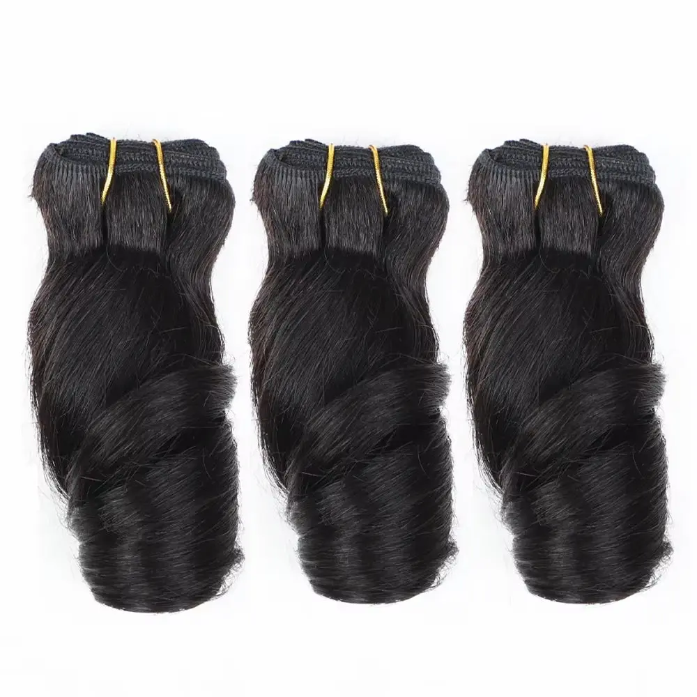 Hair Weave Bundles, 3 Pcs Short Loose Curly Wave Brazilian 100% Human Hair for a Natural Look, Hair Bundles