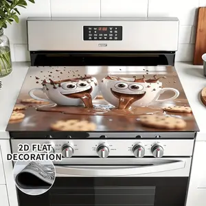 Pattern Integrated Replacement Stove Decorative Cover - Suitable for Induction Cookers and Electric Ceramic Stoves, Protective Rubber Mat, Stove Plate, Increases Countertop Space, Stove Protective Cover