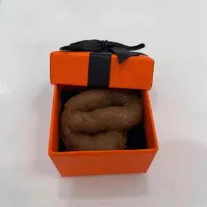 Funny Gag Poop Gift Box with Bowknot, Ideal Prank Present for Adults & Kids, Great for April Fools' Day & Party Fun