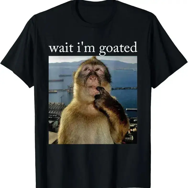 Thinking Monkey Graphic T-Shirt, Unisex Casual 100% Cotton Crew Neck, Relaxed Fit Valentine's Day Gift, Plus Size 4XL, Valentines Day, Digital Print, 1-3 Days