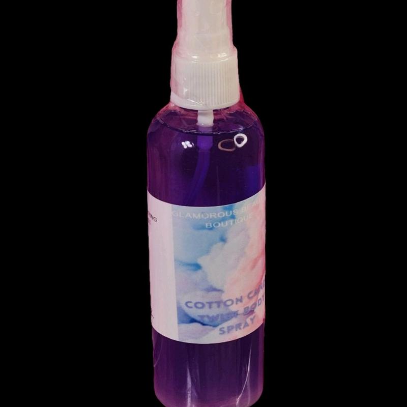 Cotton Candy Twist Moisturizing Body & Hair Spray. Handmade Alcohol Free Hair Mist - Refreshing Fragrance for Dry Skin Scent Floral Haircare