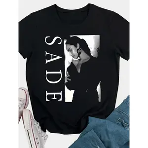 Women's Black & White Graphic T-Shirt - Soft Breathable Pure Cotton Tee with Minimalist Casual Chic Style for Everyday & Party Outfits - Loose Fit Round Neck Top for Spring/Summer Outfits, Summer Clothing, Geometric Print Shirt, Comfortable Cotton