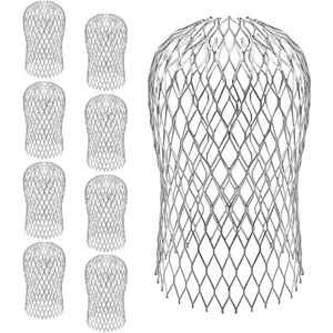 8 Pack Downspout Gutter Guards, Expandable Aluminium Mesh Roof Gutter Guard Filters, 3.5 Inch Gutter Guard Protector for Preventing Leaves Debris Blockage