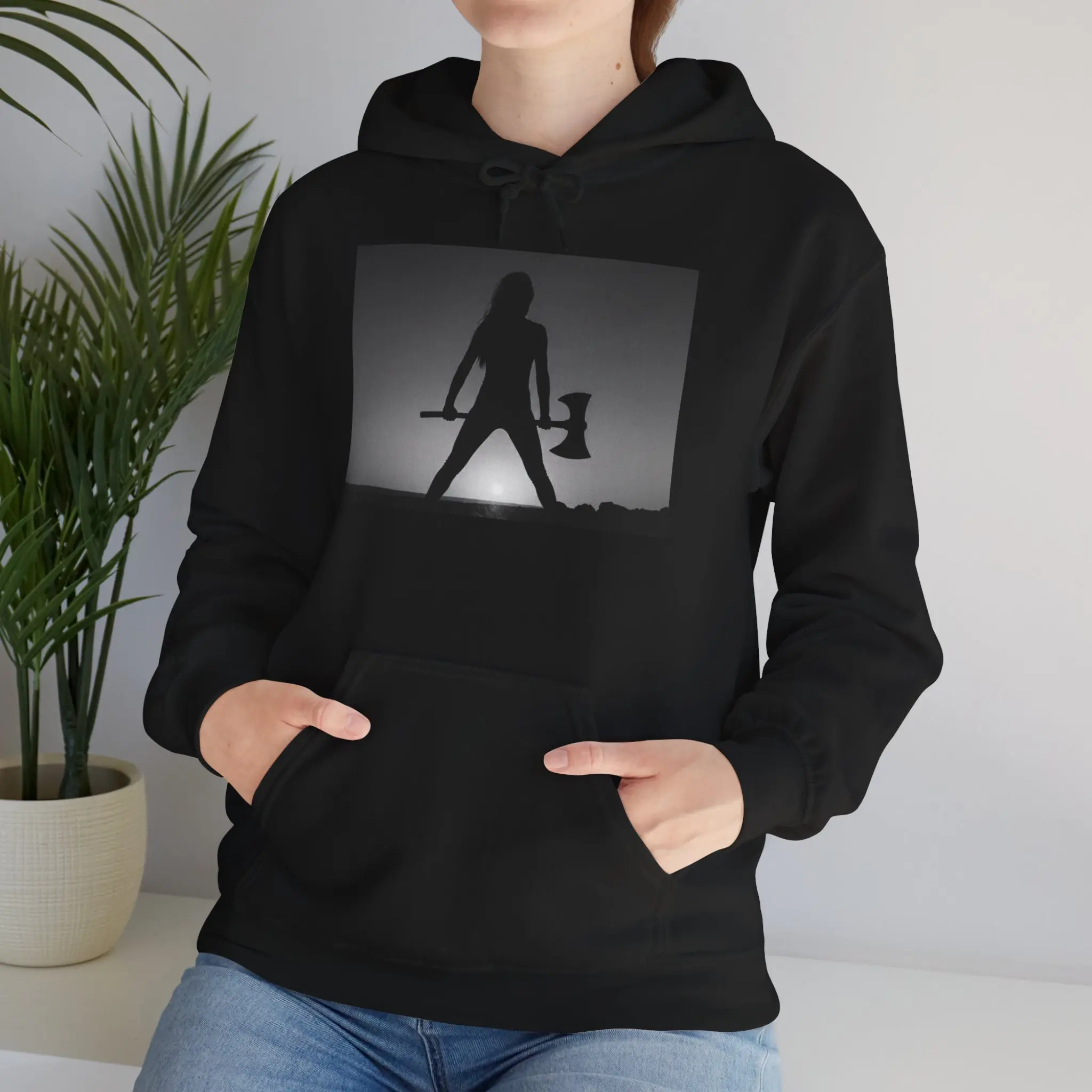 Huntress Battle Axe Unisex Hoodie Casual Cotton