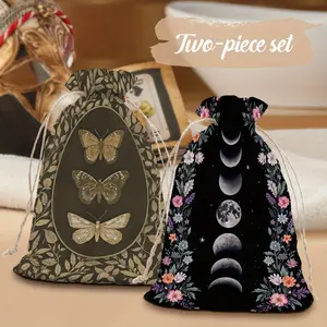 2pcs Tarot Card Party Drawstring Gift Bags Tarot Card Protection Drawstring Bags Dice Storage Bags Card & Jewelry Bags Gift Bags