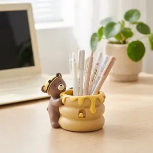 1pc Creative Animals Pen Holder Pen Stand, Pen Slot,Rural Countryside Style , Perfect  Festival Decor for Office & Garden