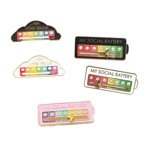 Social Battery Pin - Slider Pins for Introverts, Funny Interactive Mood Pins for Jackets & Backpacks - Novelty Cowboy Accessories for Men, Cute Gifts for Girlfriend, Wife, Her [Novelty Accessories]