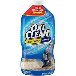 OxiClean Large Carpet Cleaner Liquid Solution for Steam Cleaning Machines, 64 fl oz Household Spray