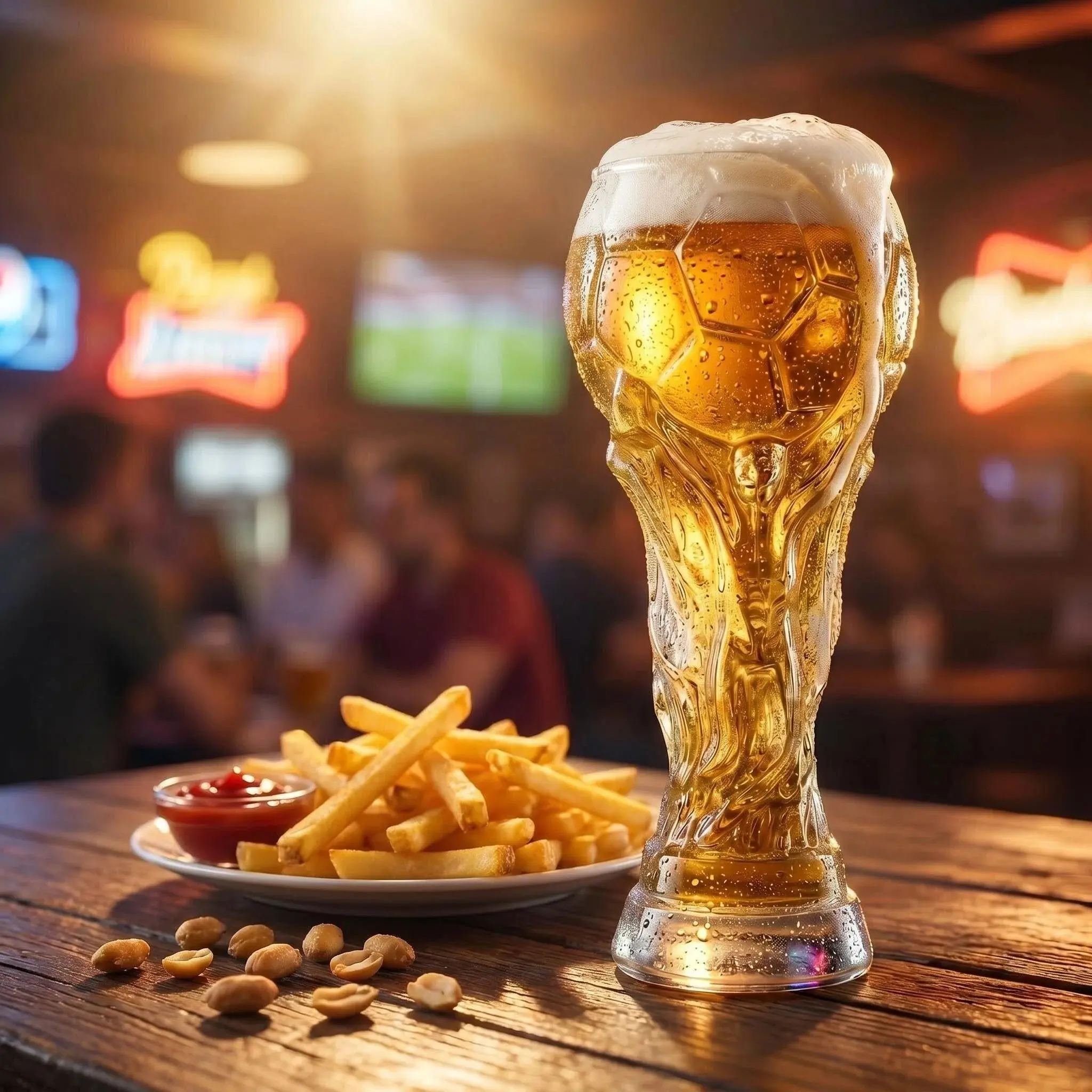 20oz/27oz Trophy-shaped Glass Beer Cup, Football-themed Creative Water Cup, Glass Cup for Fan Gatherings and Bars