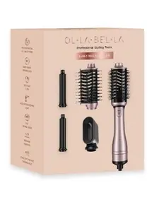 OL•LA•BEL•LA 5in1 Air Wrap Turbo Curler with Two Blow Dryer Brush Heads for Versatile Hair Styling All-in-One Styling Tool Ceramic Technology for Frizz-Free Shiny Hair