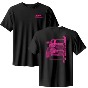 Pink Line Truck Graphic Tee 100% cotton – Diesel Mechanic Inspired Streetwear Top, Unisex Casual Fit, Perfect Gift for Auto & Truck Enthusiasts