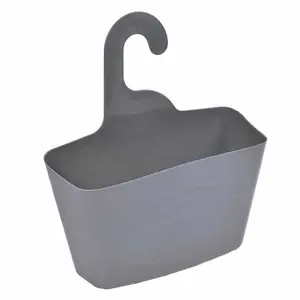 Grey Hanging Shower Caddy Organizer Plastic Basket