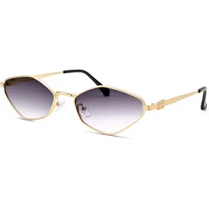 Retro Small Sunglasses for Women Men - 2025 Trendy 90s Metal Frame Sun Glasses  Frame Narrow Shades
