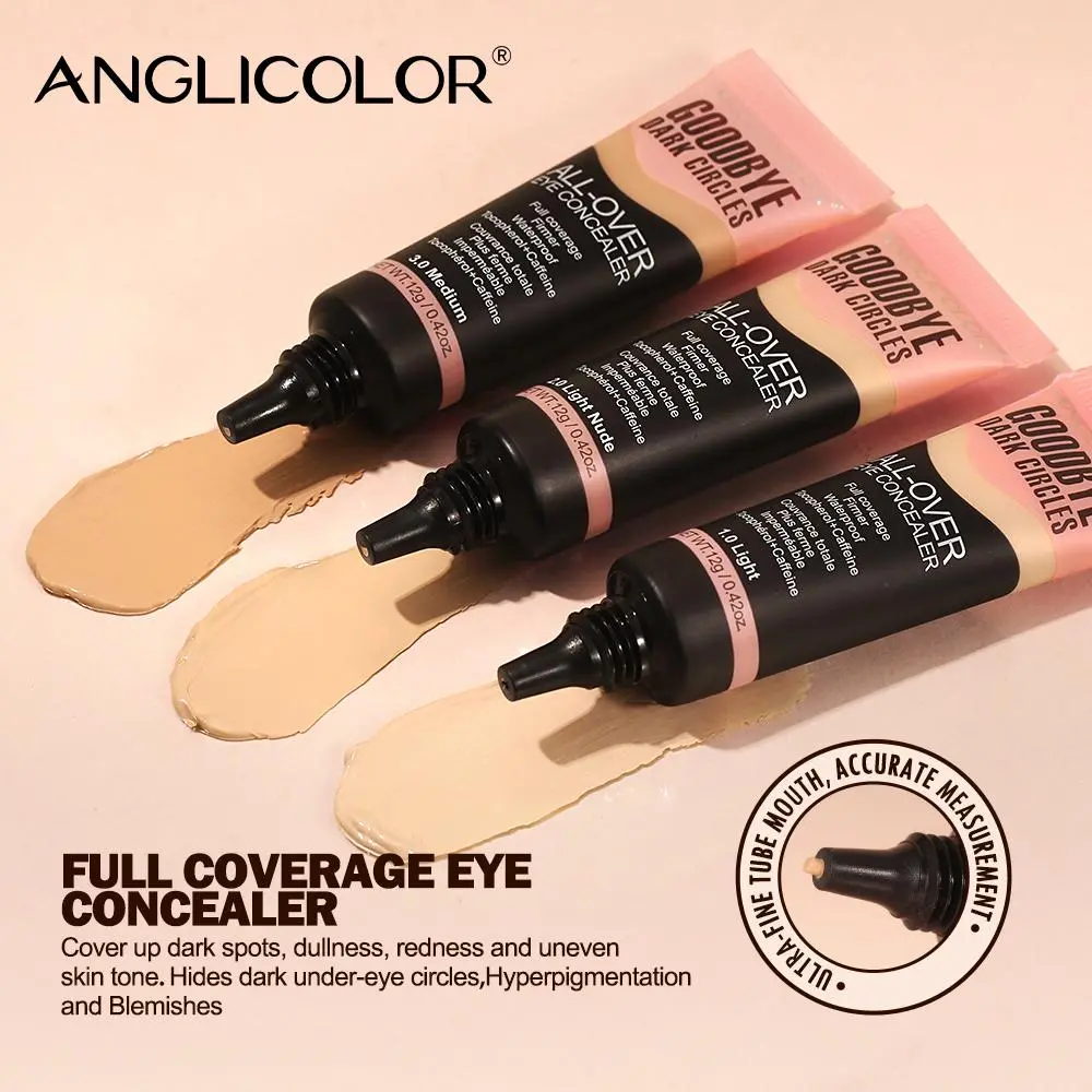 Full Coverage Under Eye Concealer for Dark Circles, Lightweight Hydrating Liquid Formula with Caffeine & Hyaluronic Acid, Natural Skin-Like Finish, Brightening Effect, Smooth Blendable Texture, Long Lasting Crease-Free Wear