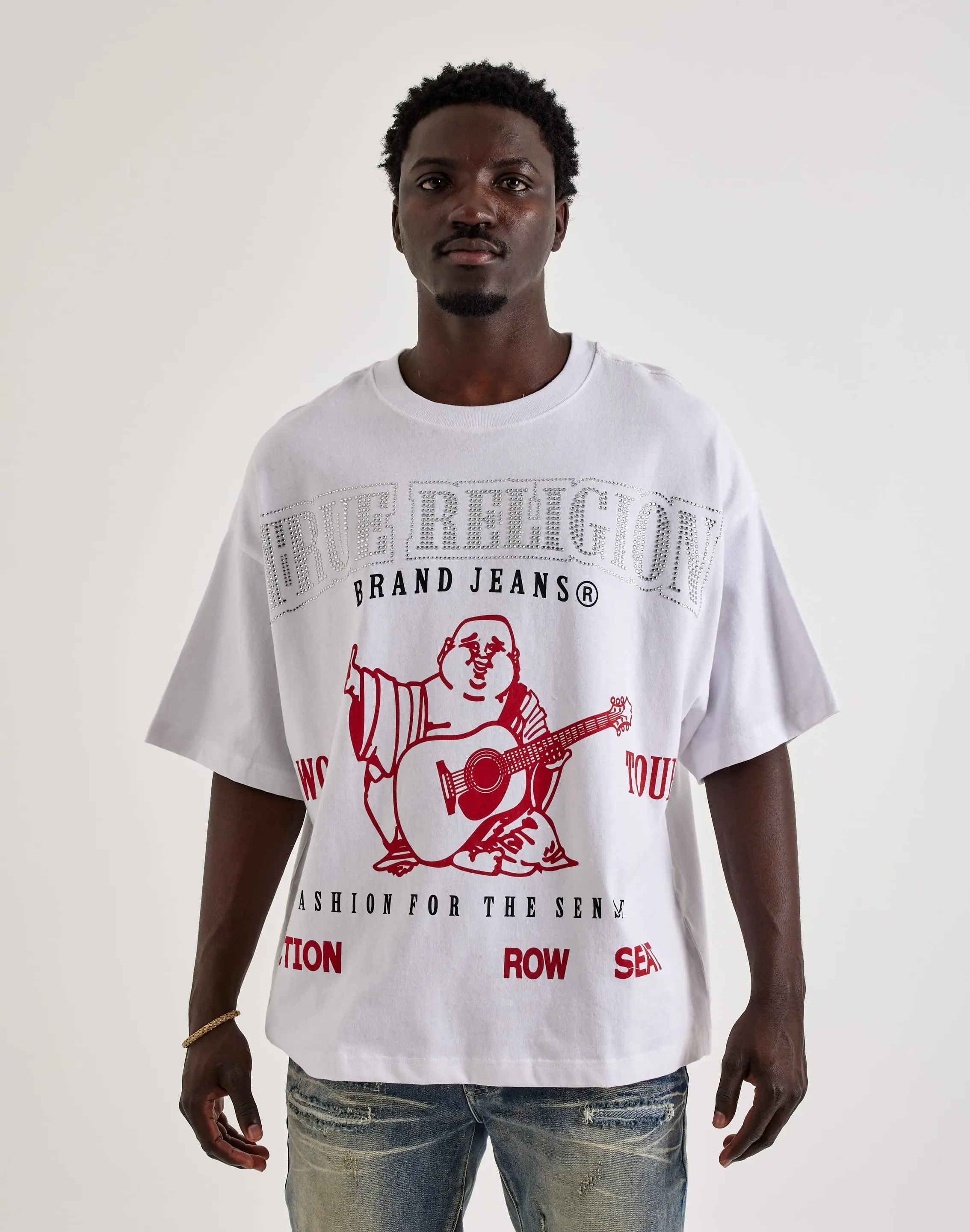 Mens True Religion Oversized Big Logo Buddha Tee